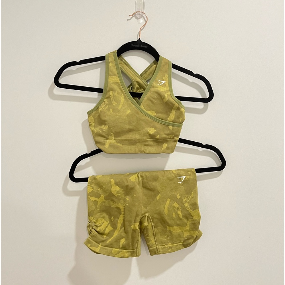 Gymshark // Adapt Camo Seamless Shorts + Bra // Size S